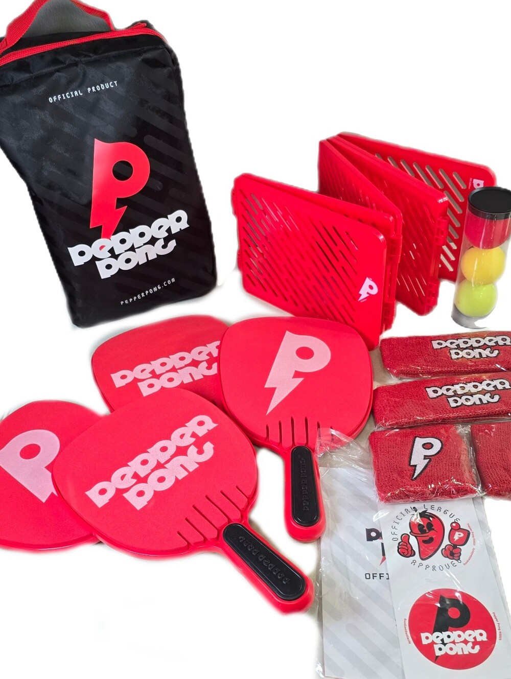 Pepper Pong Table Ping Pong 4 Paddles Net 3 Balls Carrybag Rules Shark Tank